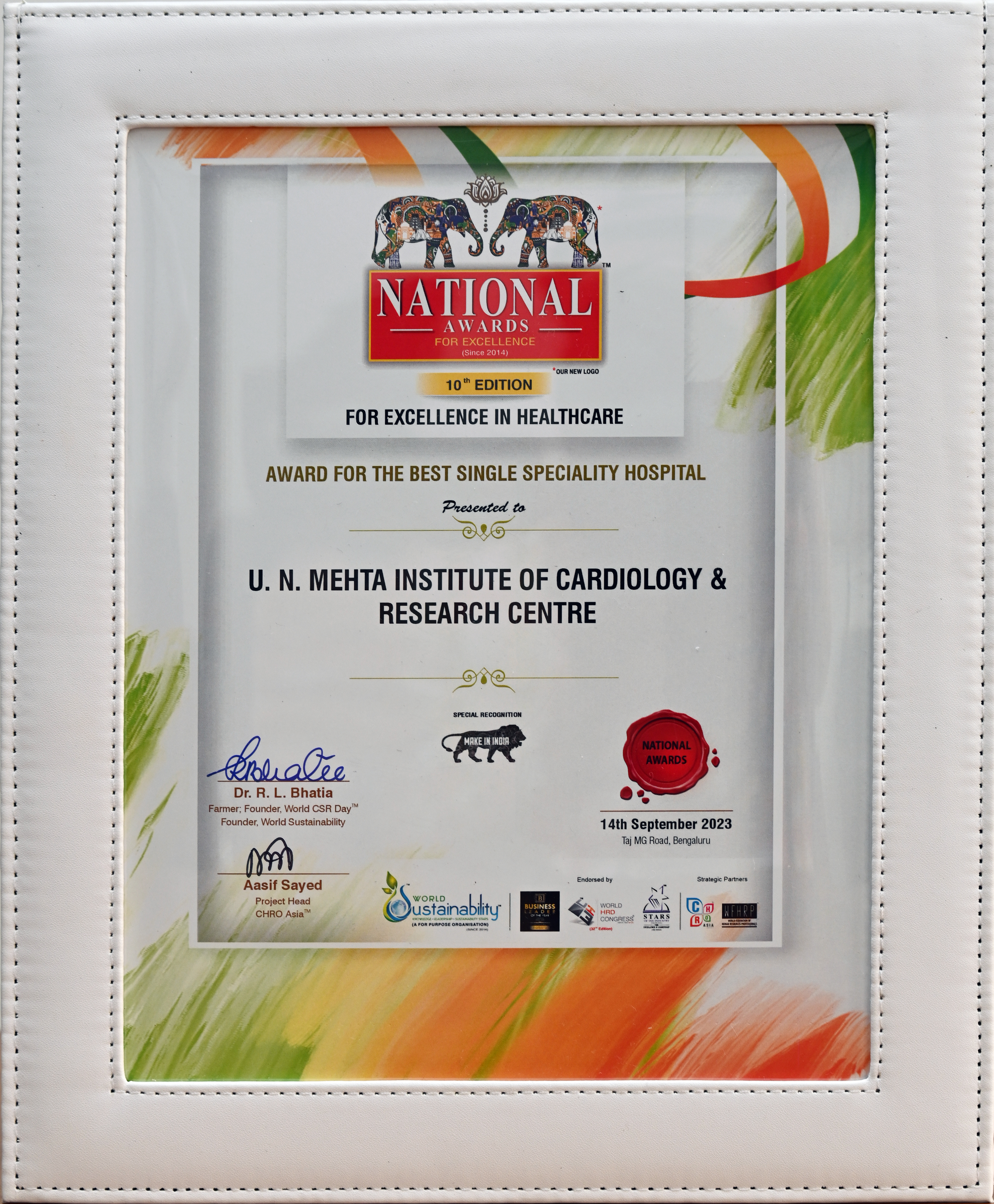 AWARD FOR THE BEST SINGLE SPECIALITY HOSPITAL